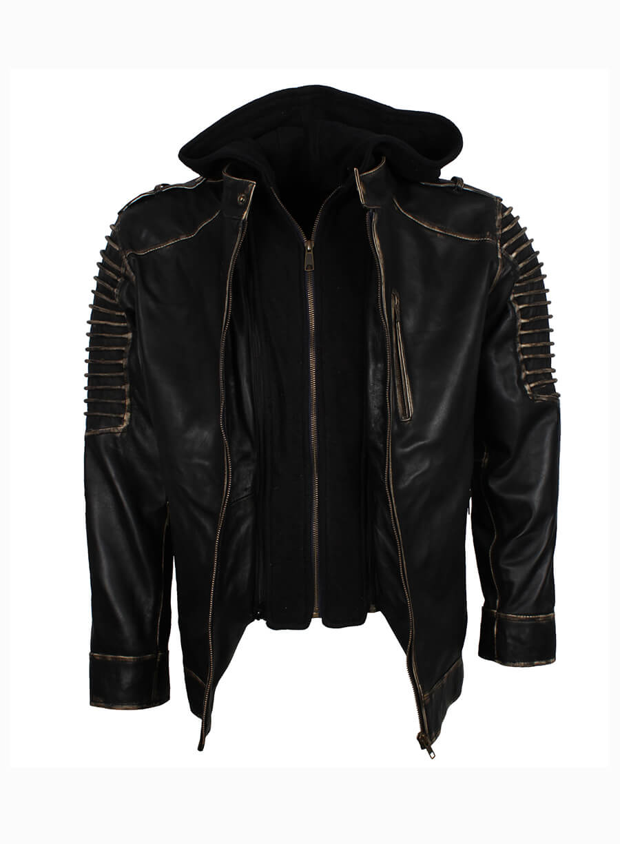 Batman The Killing Joke Scarecrow Hooded Leather Jacket