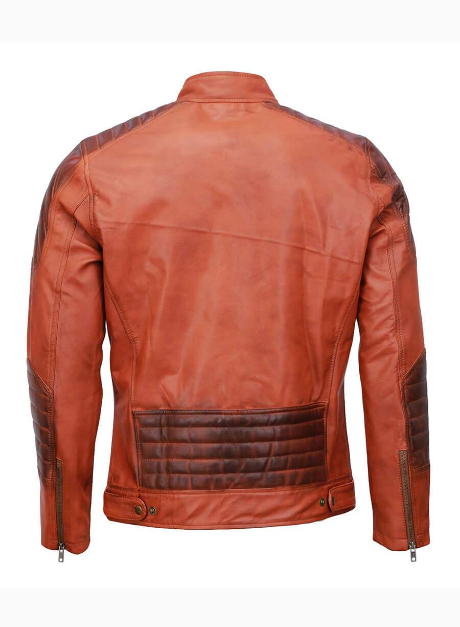 Cafe Racer Mens Brown Leather Jacket