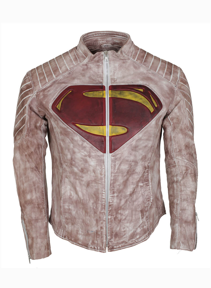 Jusitice League 2017 Henry Cavill Superman Waxed Leather Jacket