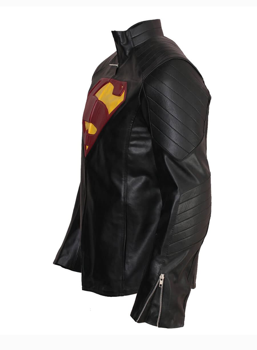 Superman Man of Steel 2013 Henry Cavill Black Leather Jacket