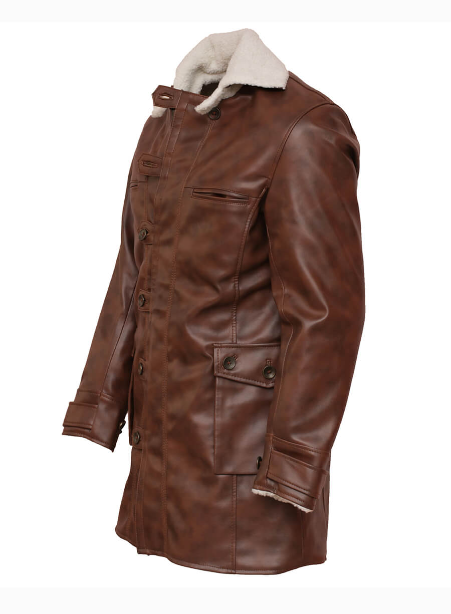 The Dark Knight Rises 2012 Bane Fur Leather Coat
