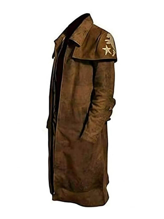 A7 Fallout NCR Veteran Ranger Duster Brown Leather Coat