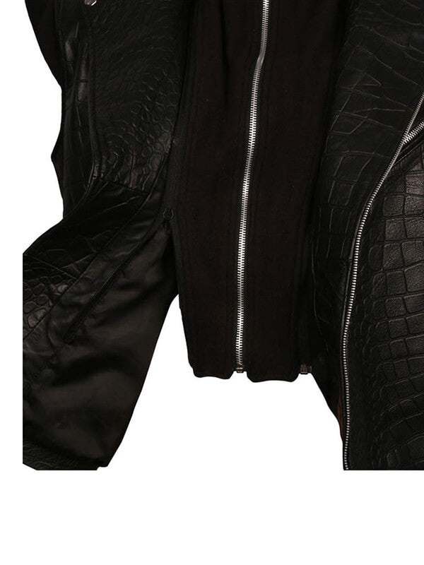 AJ Styles Black Leather Hooded Vest