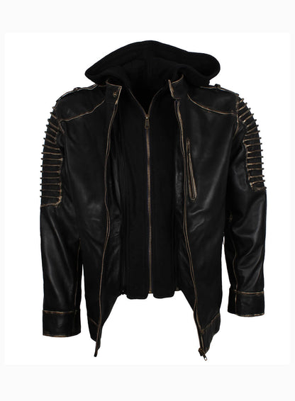 Batman The Killing Joke Scarecrow Hooded Leather Jacket