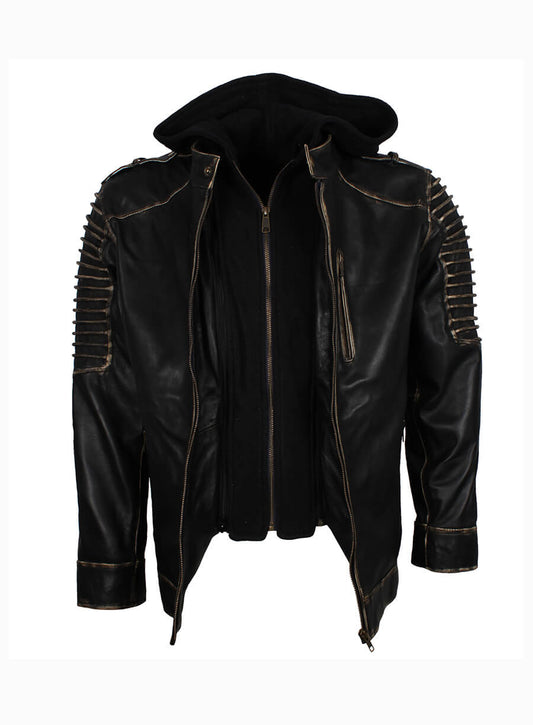 Batman The Killing Joke Scarecrow Hooded Leather Jacket