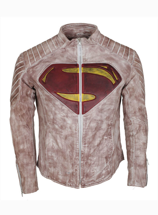 Jusitice League 2017 Henry Cavill Superman Waxed Leather Jacket