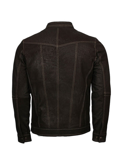 Men Adonis Fashion Black Leather Jacket
