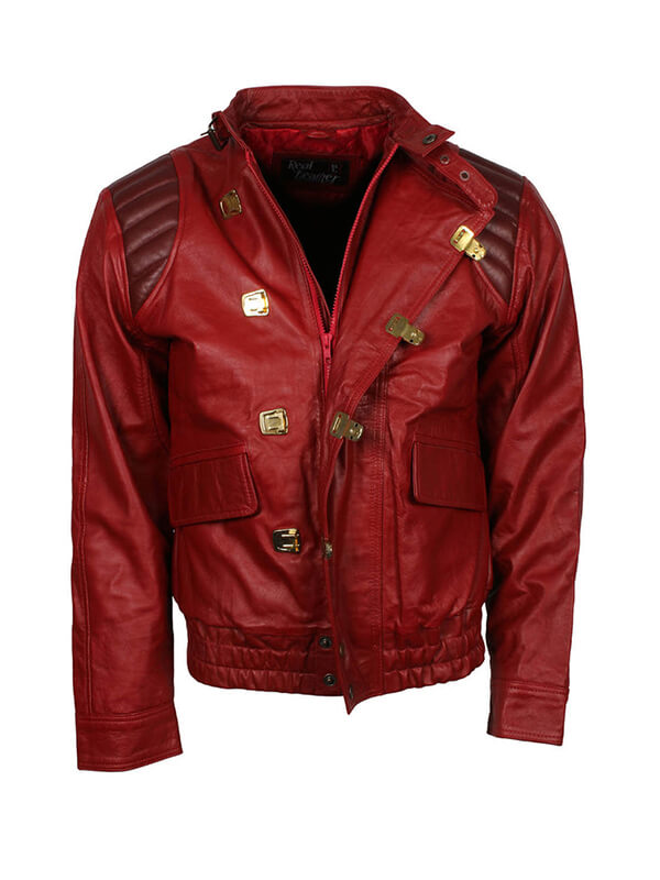 Men Akira Kaneda Red Leather Jacket