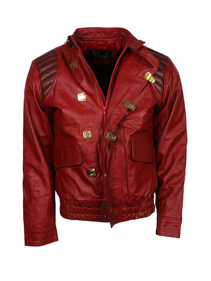 Men Akira Kaneda Red Leather Jacket