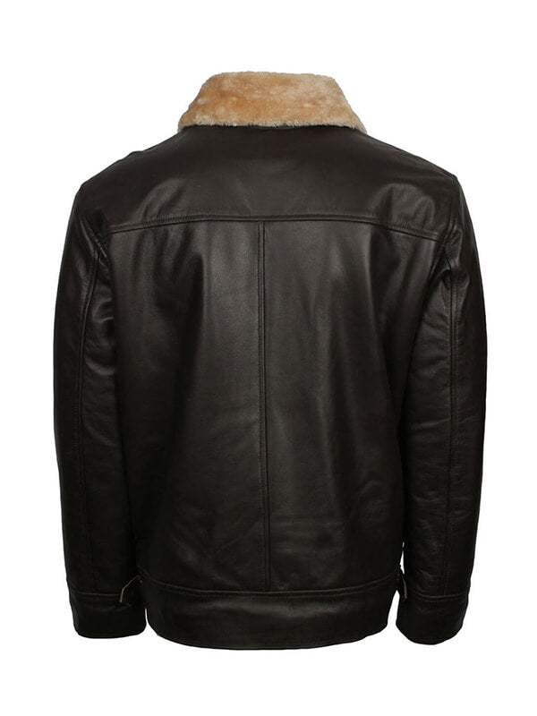 Mens B3 Aviator Black Leather Jacket