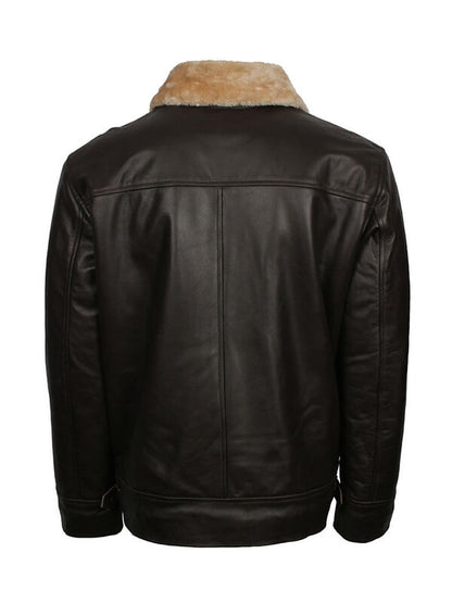 Mens B3 Aviator Black Leather Jacket
