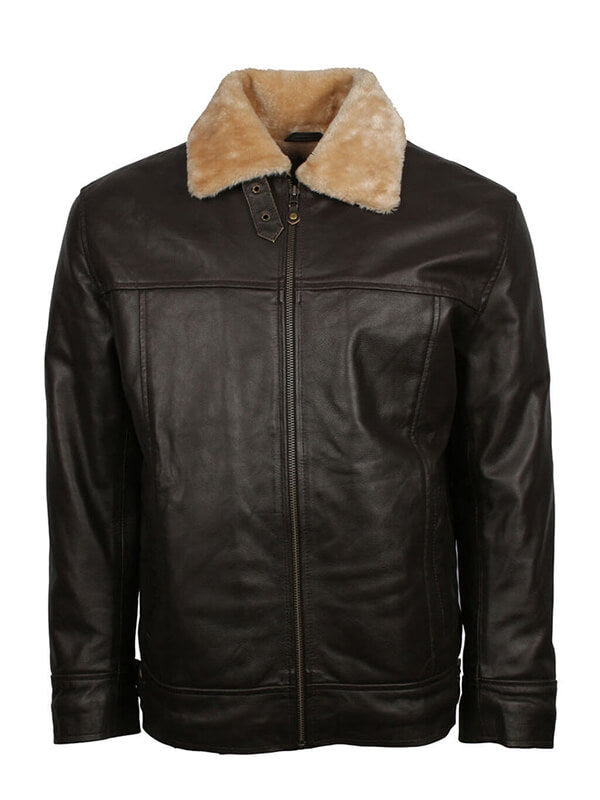 Mens B3 Aviator Black Leather Jacket