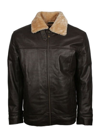 Mens B3 Aviator Black Leather Jacket