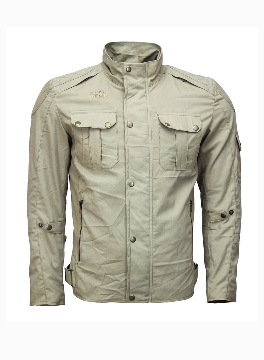 Mens Royal Enfield Motorcycle Brown Cotton Jacket