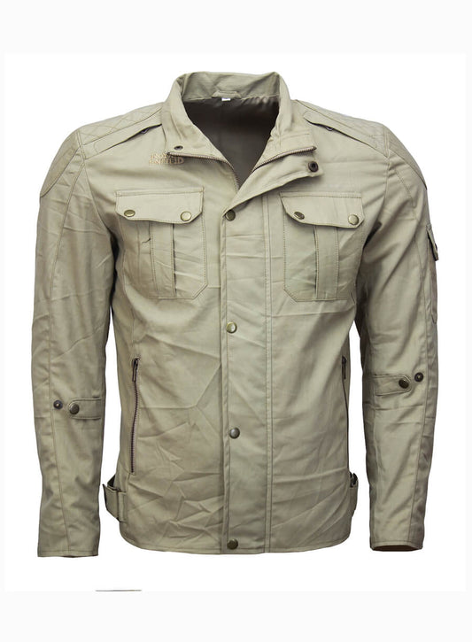 Mens Royal Enfield Motorcycle Brown Cotton Jacket