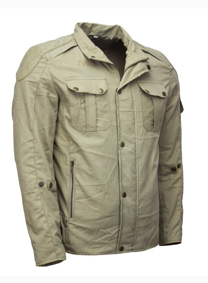 Mens Royal Enfield Motorcycle Brown Cotton Jacket