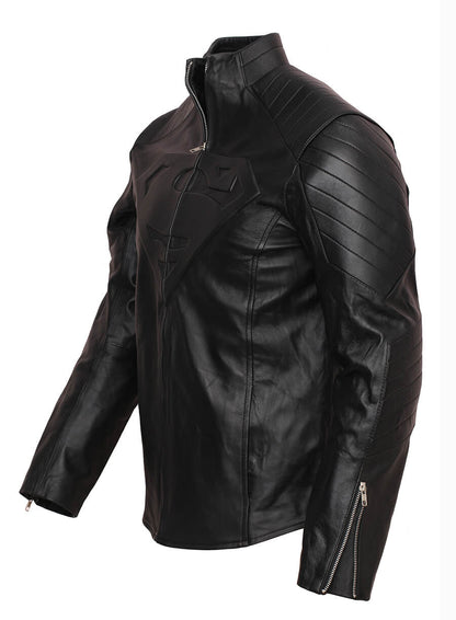 Smallville 2001 Clark Kent Superman Black Leather Jacket 