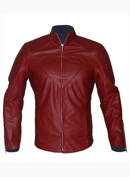 Smallville 2001 Clark Kent Superman Red Leather Jacket