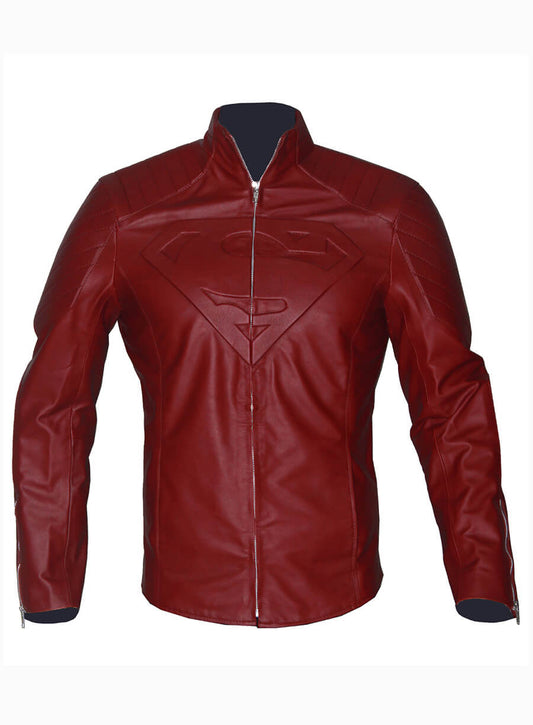 Smallville 2001 Clark Kent Superman Red Leather Jacket