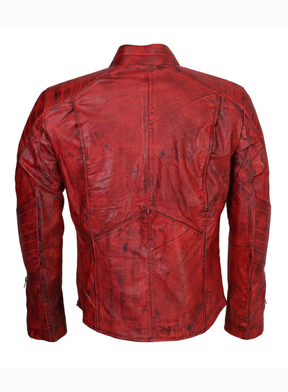 Smallville 2001 Clark Kent Superman Red Waxed Leather Jacket