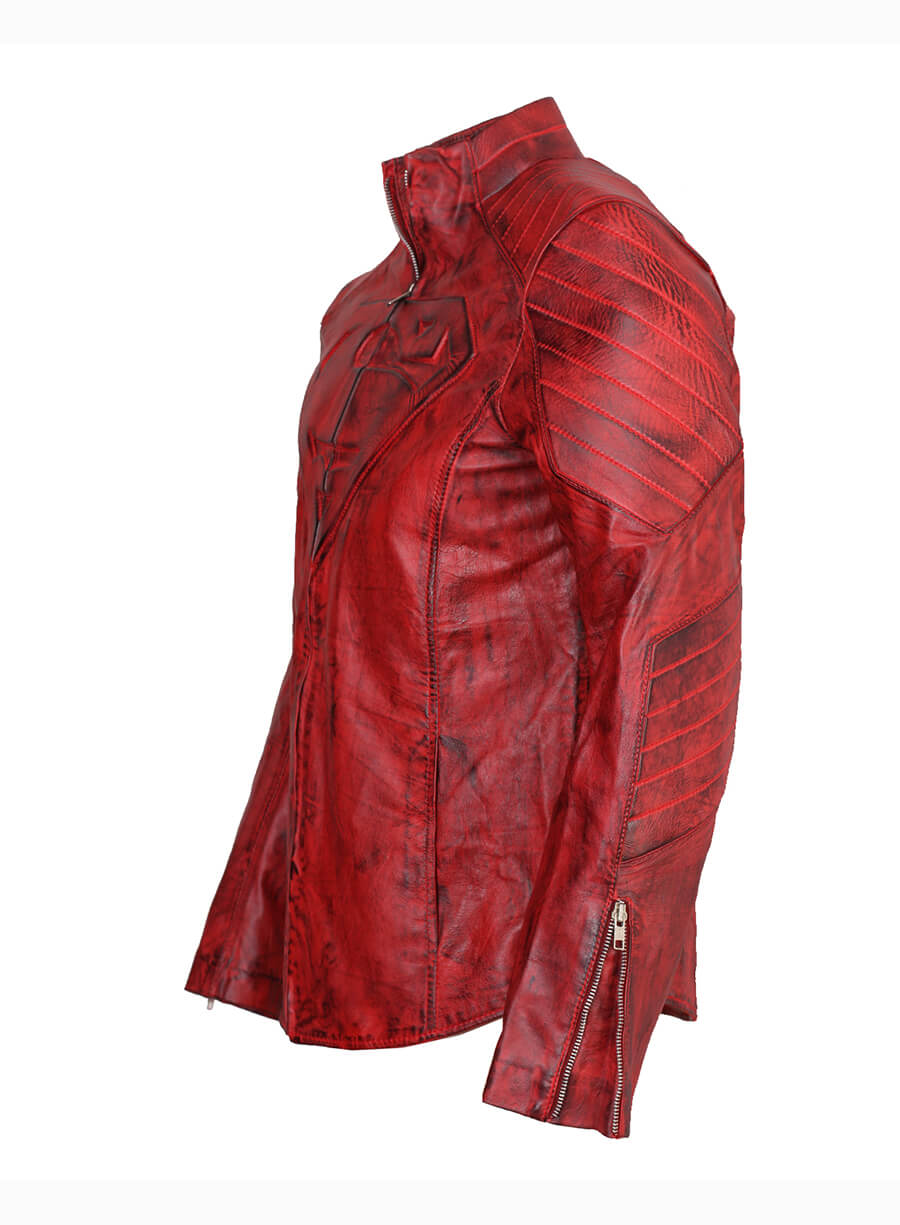 Smallville 2001 Clark Kent Superman Red Waxed Leather Jacket