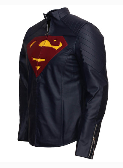 Smallville 2001 Superman Dark Blue Leather Jacket