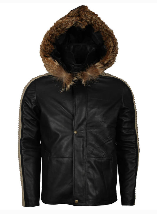 Star Wars Rogue One Captain Cassian Andor Black Hooded Jacket