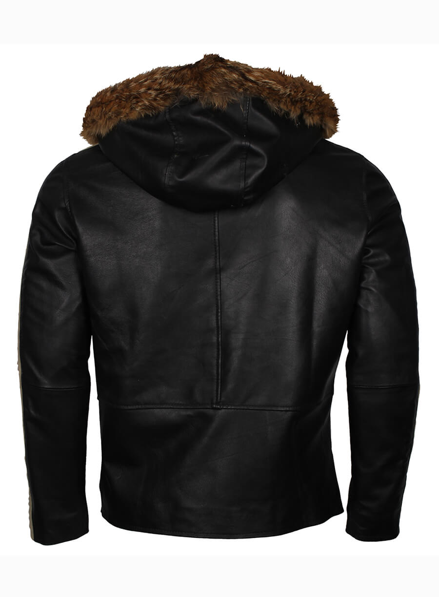 Star Wars Rogue One Captain Cassian Andor Black Hooded Jacket