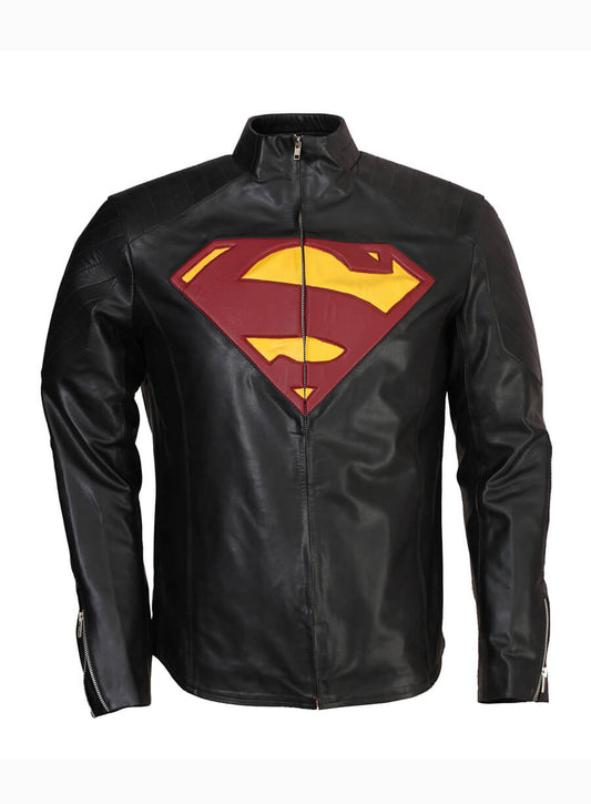 Superman Man of Steel 2013 Henry Cavill Black Leather Jacket